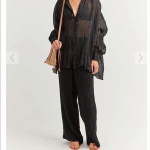 DISSH black drawstring pant like Issey Miyake pleated
